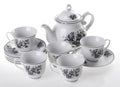 Tea pot set, Porcelain tea pot and cup on white background. Royalty Free Stock Photo