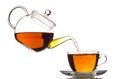 Tea pouring in the cup Royalty Free Stock Photo