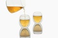 Tea pouring into Double-wall Glass Tea Cup Royalty Free Stock Photo