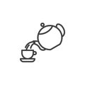 Tea pouring line icon