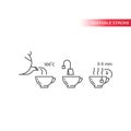 Tea preparation instruction line vector icon