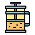 Tea press icon vector flat