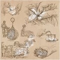 Tea Processing. Agriculture. An hand drawn vector illustration.