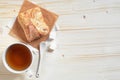 Tea and puff pastry Royalty Free Stock Photo