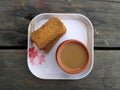 Tea and rusks in plate Royalty Free Stock Photo