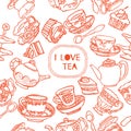 Tea seamless pattern Royalty Free Stock Photo