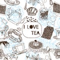 Tea seamless pattern Royalty Free Stock Photo