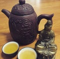 Chinese Tea Served in a Yixing Teapot Royalty Free Stock Photo