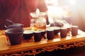 Tea set for tea ceremony. Tea ritual Royalty Free Stock Photo