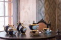 Tea set inside Pena Palace in Sintra,