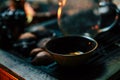 Tea set during tea ceremony