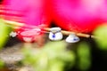 Tea sets in bright flowers