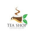 tea shop logo symbol vector illustration design template Royalty Free Stock Photo