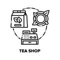 Tea Shop Product Vector Concept Black Illustrations Royalty Free Stock Photo