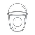 Tea, smoothie fresh beverage disposable cup line icon style