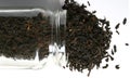 Tea spilling out a glass jar Royalty Free Stock Photo