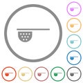 Tea stainer flat icons with outlines Royalty Free Stock Photo