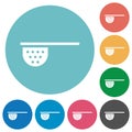 Tea stainer flat round icons