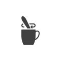 Tea stirring spoon vector icon