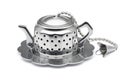 Tea strainer in the shape of a tea pot on white background Royalty Free Stock Photo