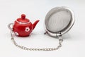 Tea strainer on white background Royalty Free Stock Photo