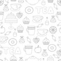 Tea,sweets seamless pattern Royalty Free Stock Photo