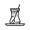 tea tea turkish cuisine line icon vector illustration