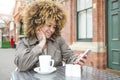 Tea and Texting Royalty Free Stock Photo