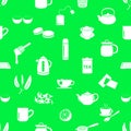 Tea theme simple icons seamless pattern