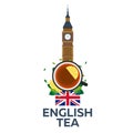 Tea time. Cup of tea with lemon. English tea. Vector illustration. Royalty Free Stock Photo