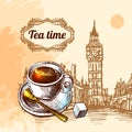 Tea time illustration Royalty Free Stock Photo
