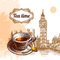 Tea time illustration Royalty Free Stock Photo