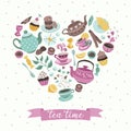 Tea time poster Royalty Free Stock Photo