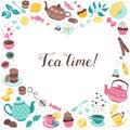 Tea time poster Royalty Free Stock Photo