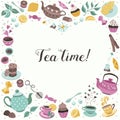 Tea time poster Royalty Free Stock Photo