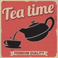 Tea time retro poster Royalty Free Stock Photo