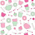 Tea time seamless pattern