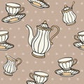 Tea Time Seamless Pattern Royalty Free Stock Photo