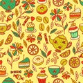 Tea time seamless pattern Royalty Free Stock Photo