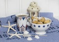 Tea Time Still Life With Cream Puffs Royalty Free Stock Photo