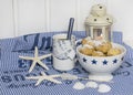 Tea Time Still Life With Cream Puffs Royalty Free Stock Photo