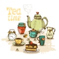 Tea time still life Royalty Free Stock Photo