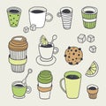 Tea time vector collection, coffee break background