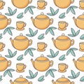 Tea time vector seamless pattern Royalty Free Stock Photo