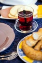 Tea in a Turkish Traditional Breakfast Table Royalty Free Stock Photo