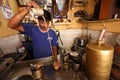 A tea wallah prepares tea in Madurai, India Royalty Free Stock Photo