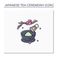 Tea whisk color icon