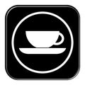Tea - white icon on black web button Royalty Free Stock Photo