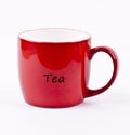 Tea word written on a red cup Royalty Free Stock Photo