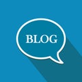 Blue Blog speech bubble. Blog icon vector sign and symbol . Royalty Free Stock Photo